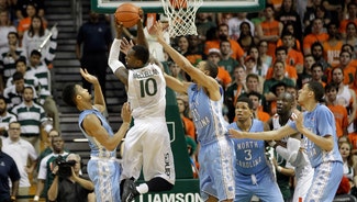 Next Story Image: Missing Angel Rodriguez, Miami's tournament hopes take serious hit with loss to UNC